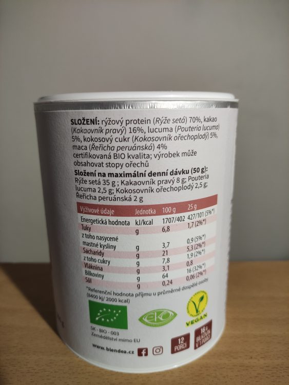 Recenzia: Blendea SUPERPROTEIN - ryžový proteín a 3 superpotraviny